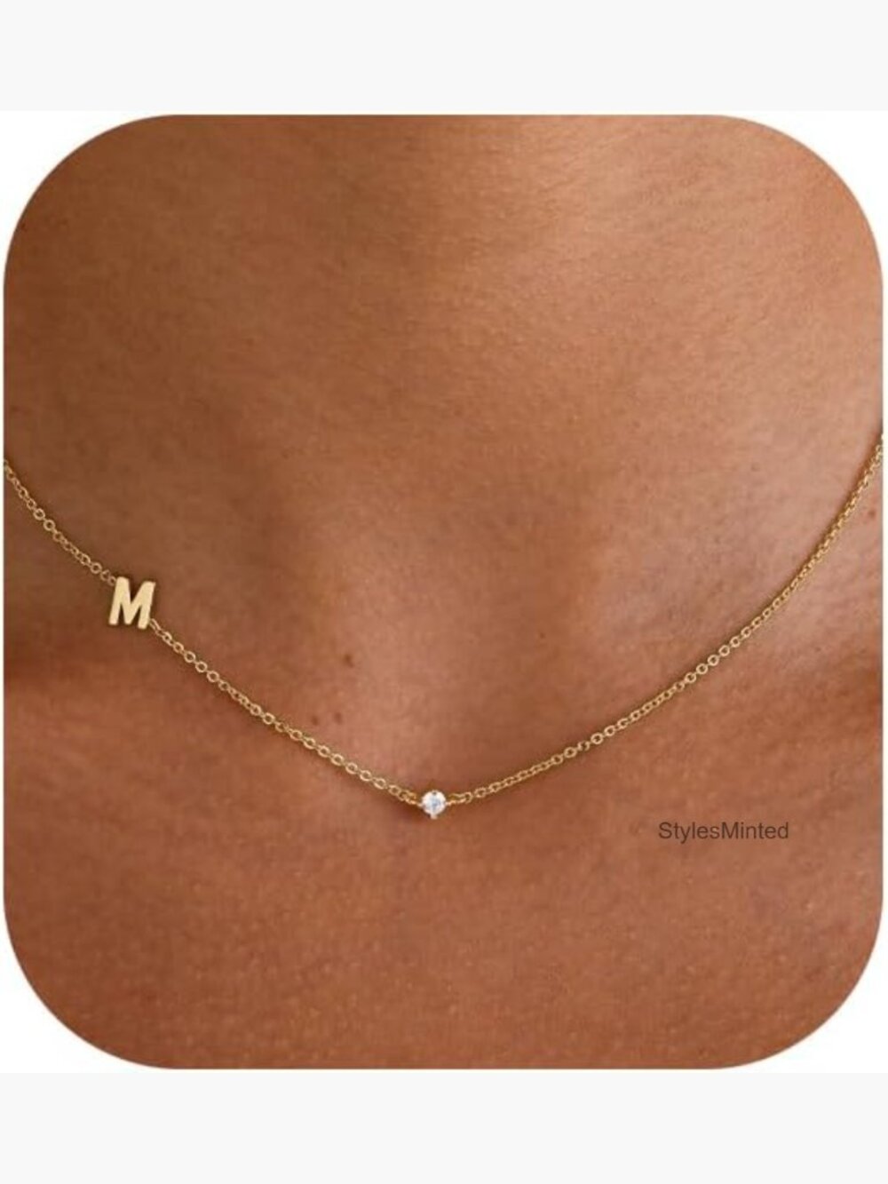 Gold Dainty Initial Choker Necklace 14K Plated Personalized Gift
